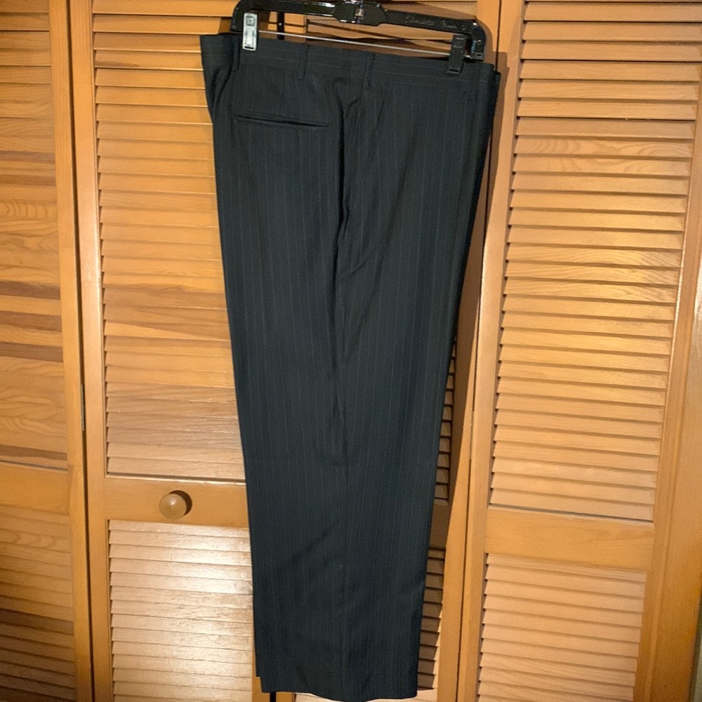 Men’s Navy Pinstriped Suit Pants